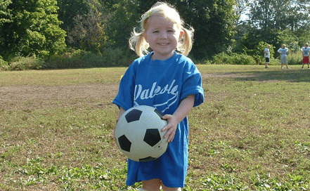 playing soccer